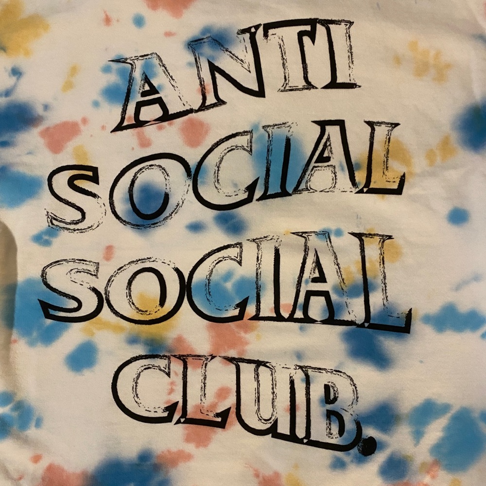 Anti Social Social Club! Tie die with black “painted” logo!